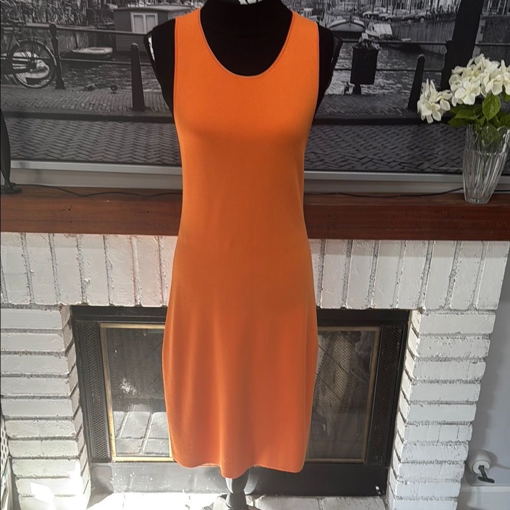 House of Harlow 1960 women dress Orange Large Stretch Knit Knee Length Sexy